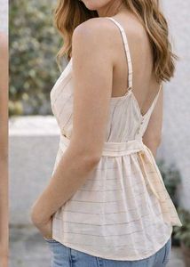 🍑Peach Striped Sleeveless Top