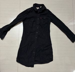 Levi's Black Denim Shirt Dress