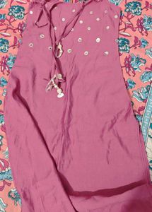 Pink Embellished Kurta set
