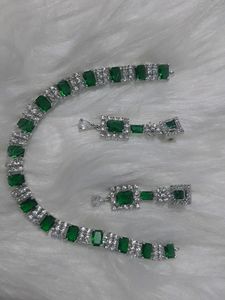 AD Green Diamond Necklace Set