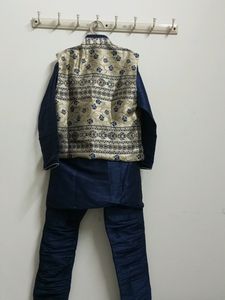Partywear Kids Kurta With Waistcoat