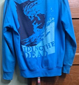 Blue Printed Sweatshirt For Women
