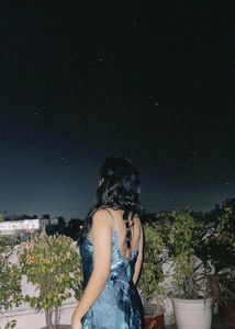 Vintage Retro Teal Ruffled Satin Slip Dress