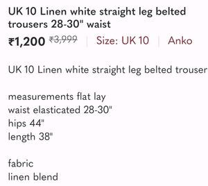 Anko White Linen Trouser
