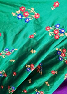 Green Embroidered Ethnic Gown