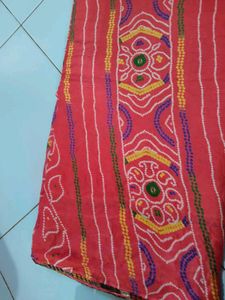 'Pink' Chundari Saree With Blouse