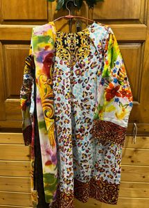 pakistani pattern cotton suit set