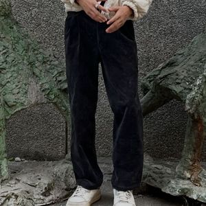 Black corduroy Wide Leg Pants