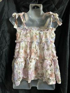 Floral Ruffle Tiered Top
