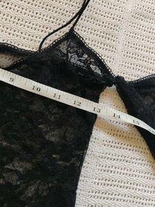 Shein Sheer Lace Black Mini Dress