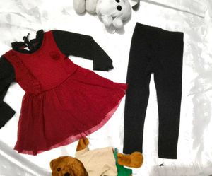 Very Cute&amp; Beautiful Net Frock With Leggings