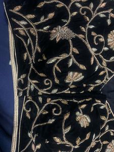 Black Velvet Embroidered Blouse