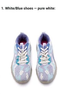 White & Blue Plaid Sneakers