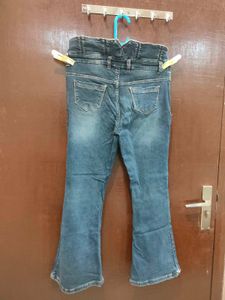 Flared High-Waisted Blue Jeans