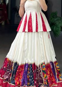 NAVRATRI SPECIAL ❤️White & Red Lehenga Choli Set