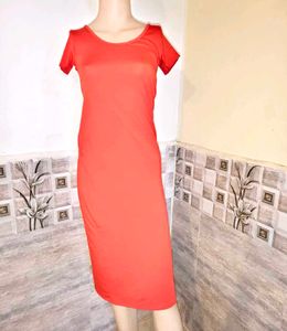 Solid Red T-Shirt Dress