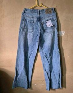 Off Duty Wide Leg Denim Jeans