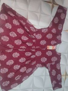 Maroon Printed Kurta Set