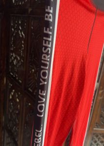 Women's Red Athleisure Leggings