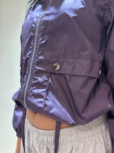 Purple Cropped Windbreaker Jacket