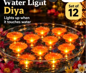Water Sensor Diya - Lights Up!set of.12.pc diy