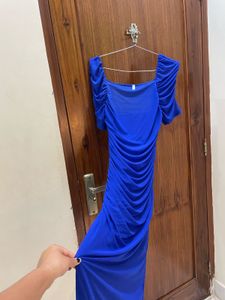 Stunning Royal Blue Ruched Dress