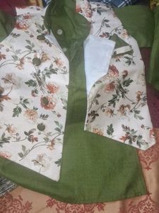 Boys Floral Nehru Jacket Kurta Set