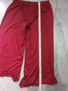 Red polka dot Palazzo Pants with Lace Detail