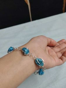 Blue Stone Necklace, Bracelet &amp; Earrings Set