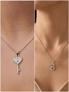 Dainty Silver Pendant Necklace Set