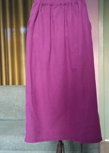 Purple Midi Skirt with Slit
