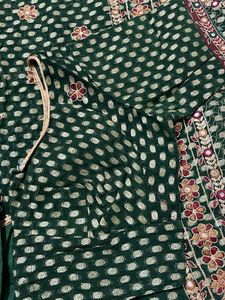 Exquisite Green Embroidered Saree