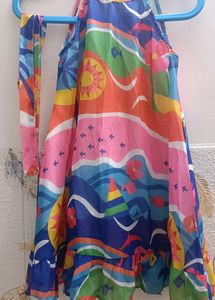 Beach Theme Printed Flared Frock