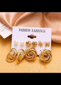 Fashion Earrings Set - Gold Tone