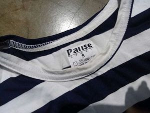 full sleeve black/dark blue &amp; white striped tshirt
