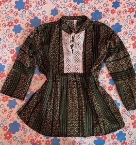 Pink / green Printed Kurta