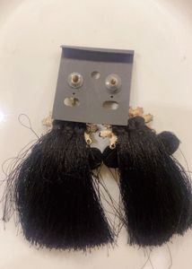 New Elegant Black Tassel Earrings