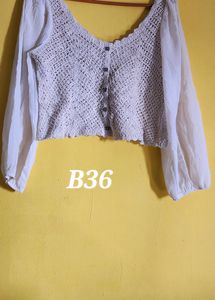 Off White Crochet Top