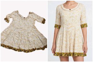 Cream Kurta with Yellow Print