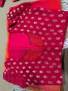 2 shade saree with blouse