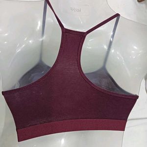 ❤️‍🔥 Maroon Sports Bra with Thin Straps