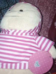 Cute Plush Toy with Striped Hoodie