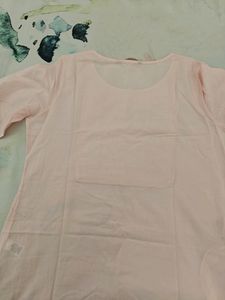 Organic Cotton Melange Pink Kurta