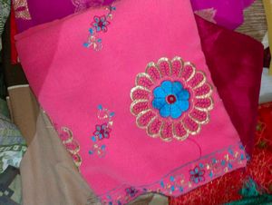 Vibrant Pink Embroidered Saree