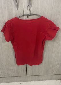 Red "Hello Future" Graphic T-Shirt