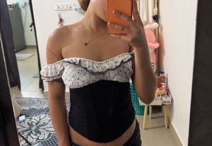 4 piece available Corset Off-Shoulder Top