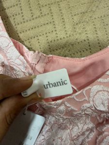 URBANIC Pink Floral Puff Sleeve Dress