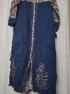 Navy Blue A Line Kurti