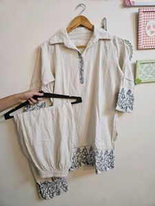 Elegant Embroidered Kurta and Pants Set