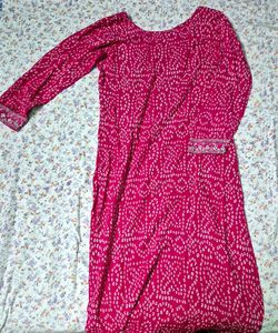 Y2K Pink Bandhani Embroidered Kurta